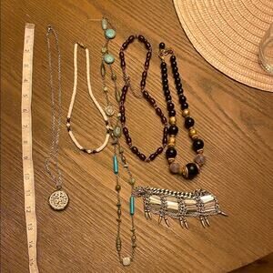 Bundle Beaded metal Necklaces & Ankle bracelet Collection